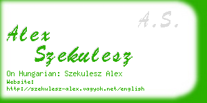 alex szekulesz business card